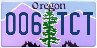 OR license plate 006TCT