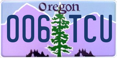 OR license plate 006TCU