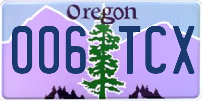 OR license plate 006TCX
