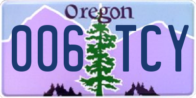 OR license plate 006TCY