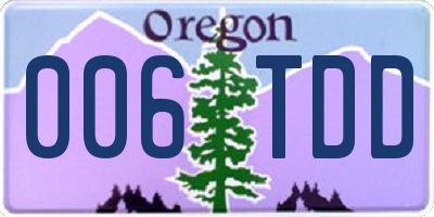 OR license plate 006TDD