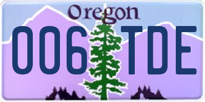 OR license plate 006TDE