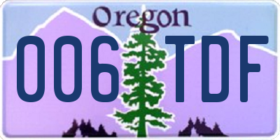 OR license plate 006TDF