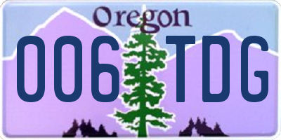 OR license plate 006TDG