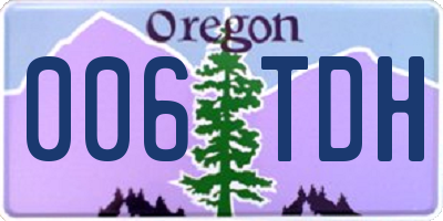 OR license plate 006TDH