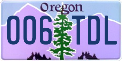 OR license plate 006TDL