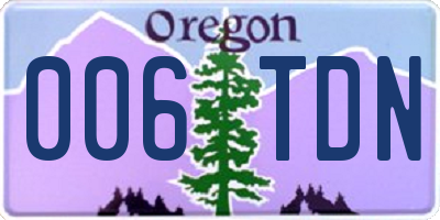 OR license plate 006TDN