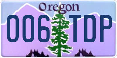 OR license plate 006TDP