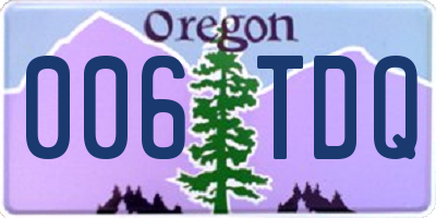 OR license plate 006TDQ