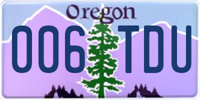 OR license plate 006TDU