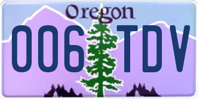 OR license plate 006TDV