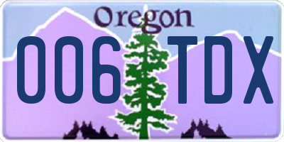 OR license plate 006TDX