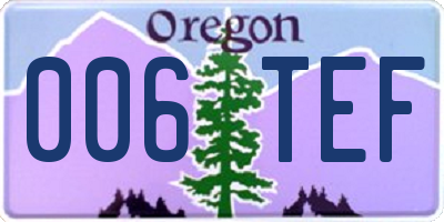 OR license plate 006TEF