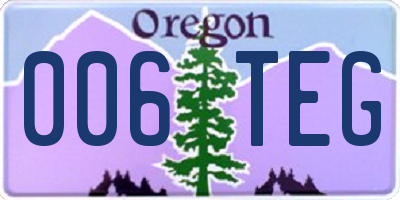 OR license plate 006TEG