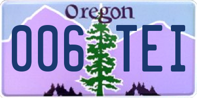 OR license plate 006TEI