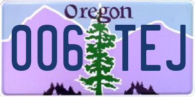 OR license plate 006TEJ