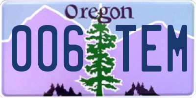 OR license plate 006TEM
