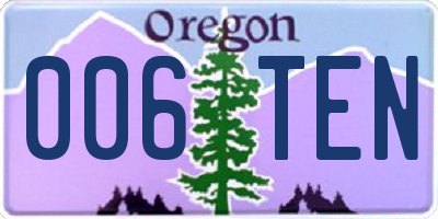 OR license plate 006TEN