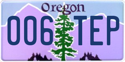 OR license plate 006TEP