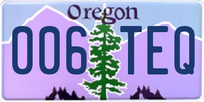 OR license plate 006TEQ