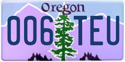 OR license plate 006TEU