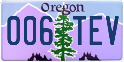OR license plate 006TEV