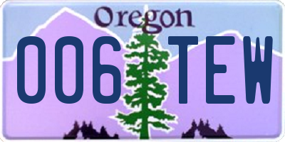 OR license plate 006TEW