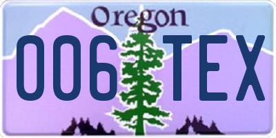 OR license plate 006TEX