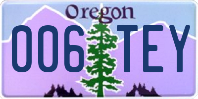 OR license plate 006TEY