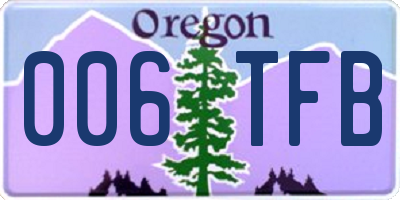 OR license plate 006TFB