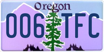 OR license plate 006TFC