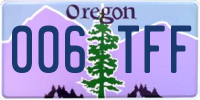 OR license plate 006TFF
