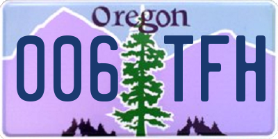 OR license plate 006TFH