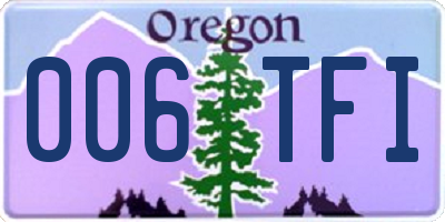 OR license plate 006TFI