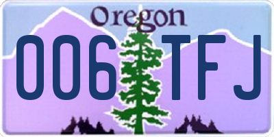 OR license plate 006TFJ