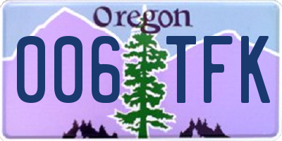 OR license plate 006TFK