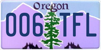 OR license plate 006TFL