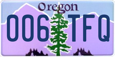 OR license plate 006TFQ