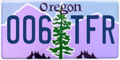 OR license plate 006TFR