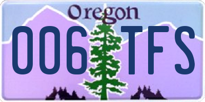 OR license plate 006TFS