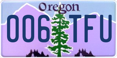 OR license plate 006TFU
