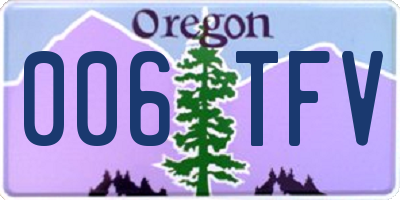 OR license plate 006TFV