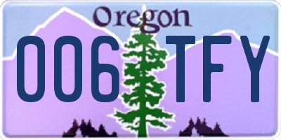 OR license plate 006TFY