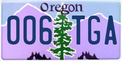 OR license plate 006TGA