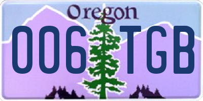 OR license plate 006TGB