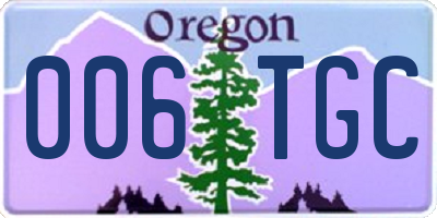 OR license plate 006TGC