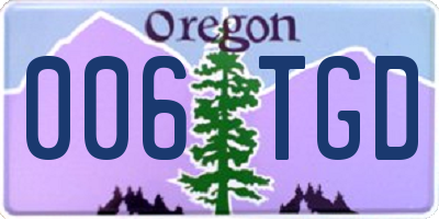 OR license plate 006TGD