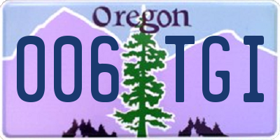OR license plate 006TGI