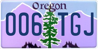 OR license plate 006TGJ