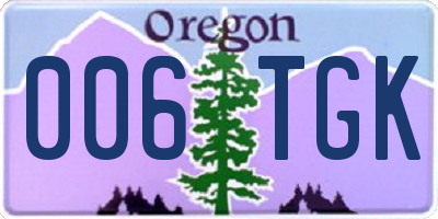 OR license plate 006TGK